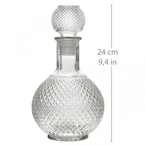 Floristik24 Whisky Karaffe mit Deckel Glaskaraffe H24cm
