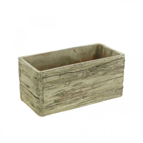 Artikel Pflanzkasten Beton rechteckig Holz Look Braun 23×10,5cm H11cm