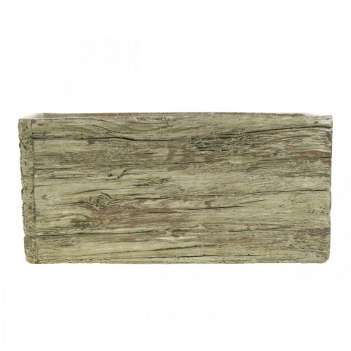 Floristik24 Pflanzkasten Beton rechteckig Holz Look Braun 23×10,5cm H11cm