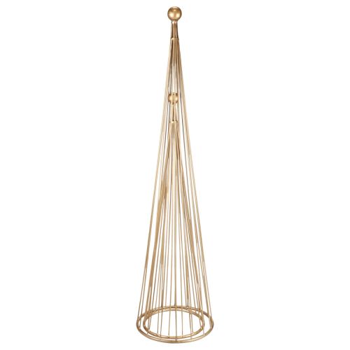 Floristik24 Weihnachtsbaum Metall Deko Gold Kegel H62/83cm 2er-Set