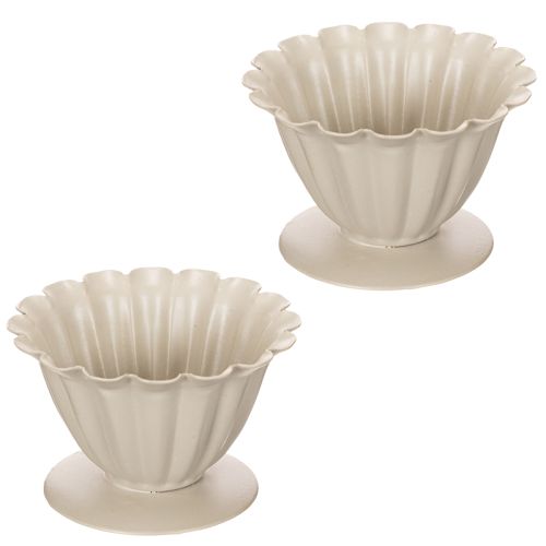 Schale Pokal Blütenkelch Cremefarbene Deko 9cm | Floristik24.de