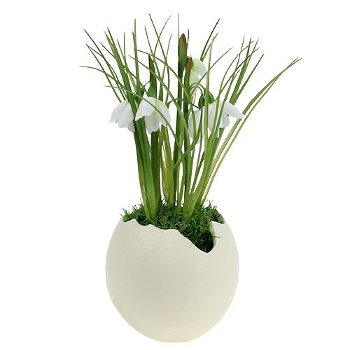 Floristik24 Keramik Ei offen Creme H12cm 2St