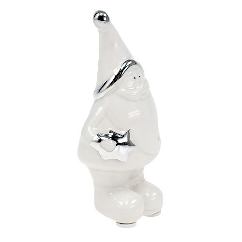 Floristik24 Keramik Figur Nikolaus 11cm Weiß, Silber 8St