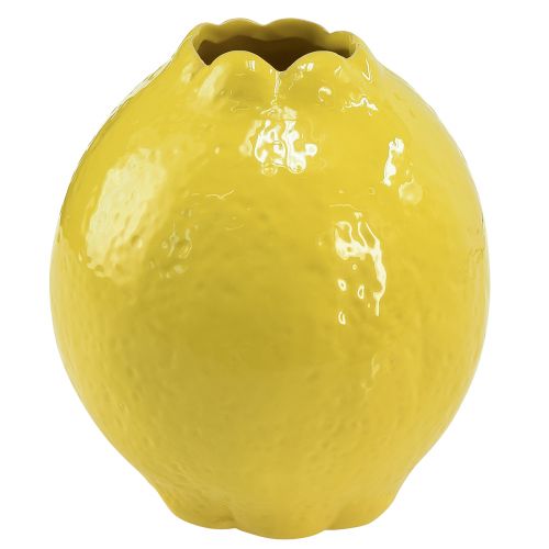 Floristik24 Keramik Vase Gelb Zitronen Deko Mediterran Ø12cm H14,5cm