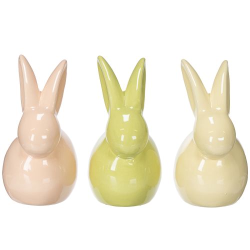 Artikel Keramikhase Hase Deko Figur für stilvolle Ostern 11×6,5×12,5cm 3St