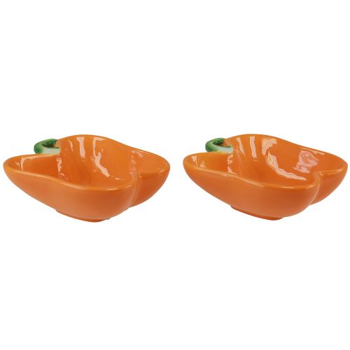 Floristik24 Keramikschalen Orange Paprika Deko 16x13x4,5cm 2St