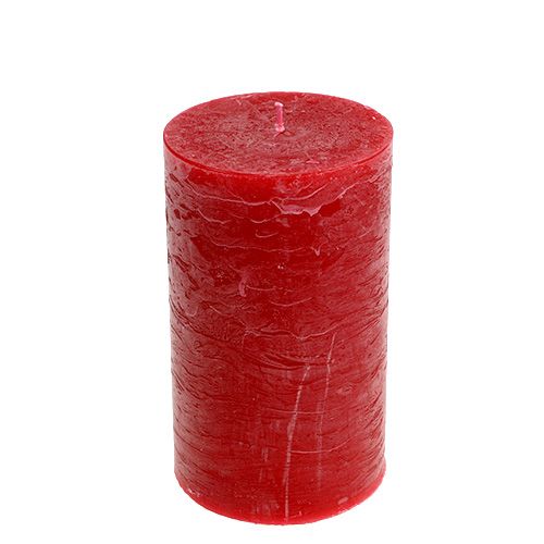 Floristik24 Kerze Rot 85mm x 150mm durchgefärbt 4St