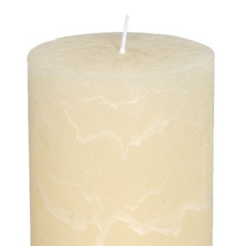 Floristik24 Kerze durchgefärbt Creme 85mm x 120mm 4St