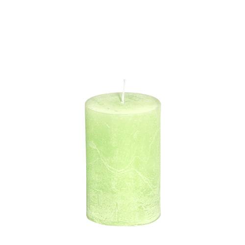 Floristik24 Kerze Lime Grün​​​​​​​ durchgefärbt 60mm x 80mm 4 St