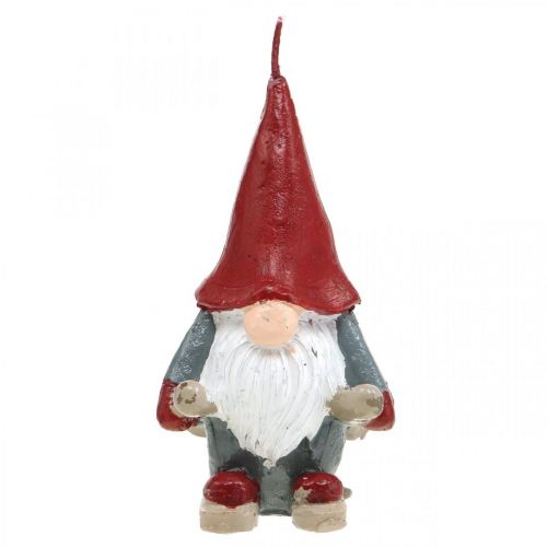 Floristik24 Motivkerze Weihnachtswichtel, Adventsdeko, Wichtel mit Skiern, Dekokerze H12cm