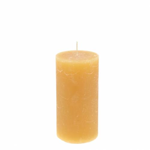 Durchgefärbte Kerzen Honig 50×100mm 4St
