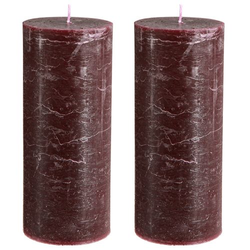 Artikel Luxus Burgund Stumpenkerzen 2er-Set Durchgefärbt 85x200mm für Romantik & Deko