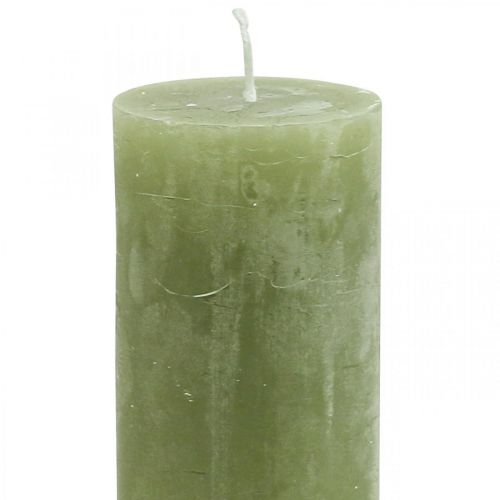 Artikel Durchgefärbte Kerzen Olivgrün Stumpenkerzen 50×100mm 4St