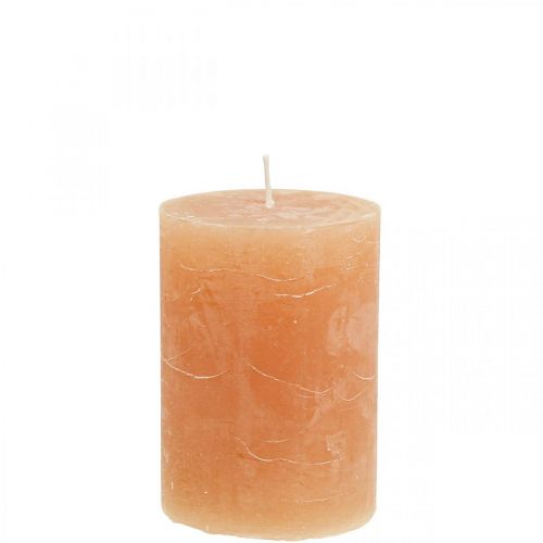 Durchgefärbte Kerzen Orange Peach Stumpenkerzen 70×100mm 4St