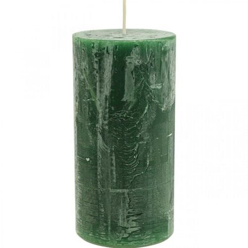 Durchgefärbte Kerzen Dunkelgrün Stumpenkerzen 70×140mm 4St