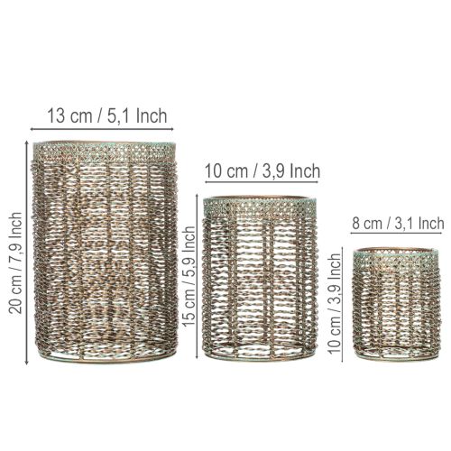 Kerzenhalter Metall Teelichthalter Ø8/10/13cm 3er-Set | Floristik24.de