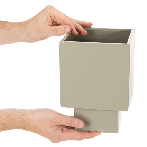 Würfel-Pflanzgefäß Grün 22cm mit erhöhtem Stand | Floristik24.de