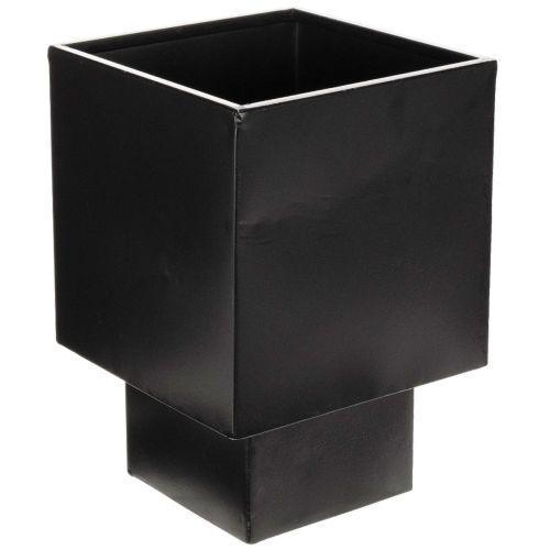 Pflanzgefäß-Würfel Schwarz mit Sockel modern 22cm