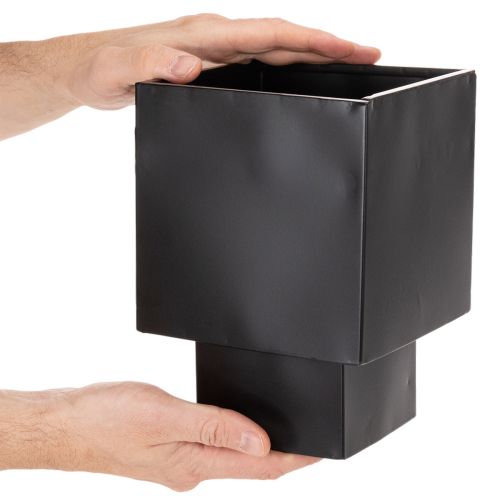 Pflanzgefäß-Würfel Schwarz mit Sockel modern 22cm | Floristik24.de