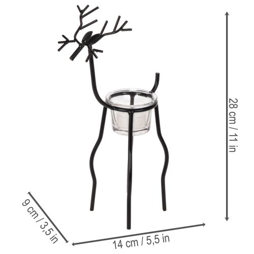 Kerzenhalter Rentier mit Teelichtglas 28cm | Floristik24.de