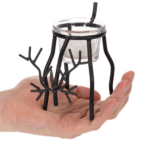 Kerzenhalter Rentier mit Teelichtglas 15cm | Floristik24.de