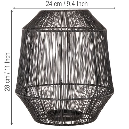 Kerzenhalter Schwarz Deko Laterne Drahtkorb Ø24cm H28cm | Floristik24.de