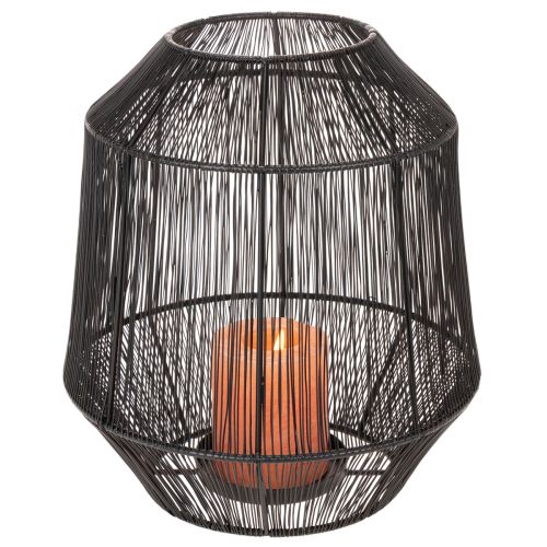Kerzenhalter Schwarz Deko Laterne Drahtkorb Ø24cm H28cm | Floristik24.de