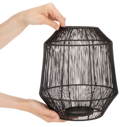 Kerzenhalter Schwarz Deko Laterne Drahtkorb Ø24cm H28cm | Floristik24.de