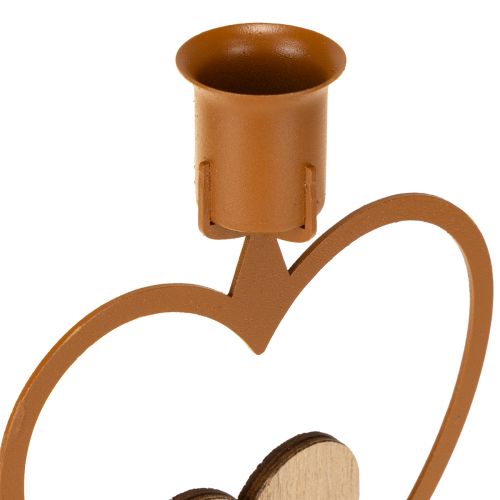 Artikel Kerzenhalter Stabkerzen Stern Herz Tanne Braun H16,5cm Sortiert 3St