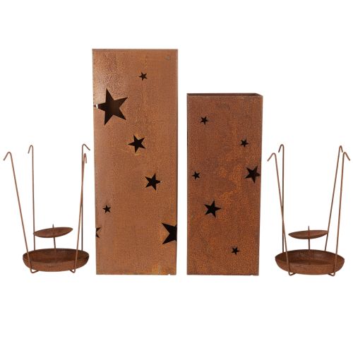 Artikel Kerzenhalter Weihnachten Edelrost Deko H40/50cm 2er-Set