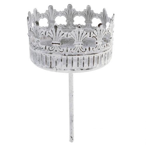 Floristik24 Kerzenhalter Weiß Antik Ø7cm H12cm 4St