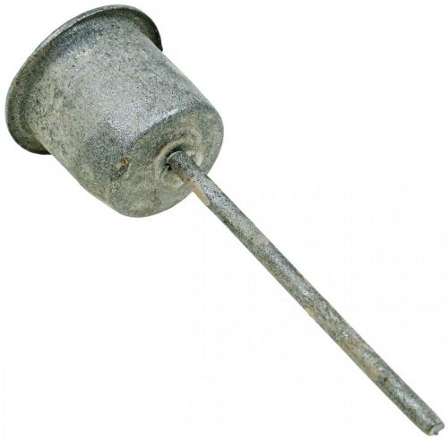 Kerzenhalter zum Stecken Shabby Chic Grau Ø3cm H8,5cm 8 St | Floristik24.de