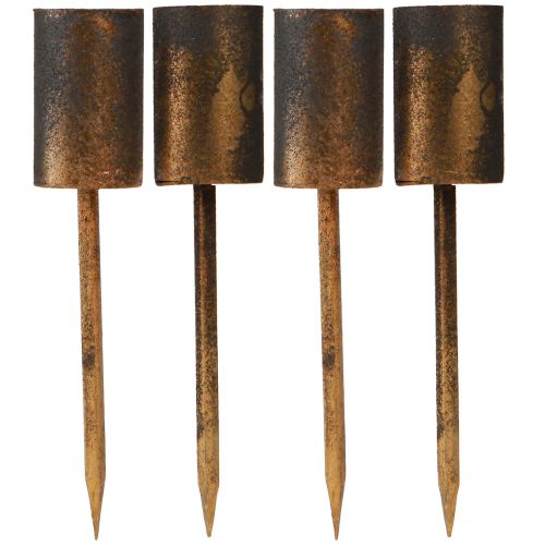Floristik24 Kerzenhalter für Stabkerzen Ø28mm Steckdorn Antik Gold 4St