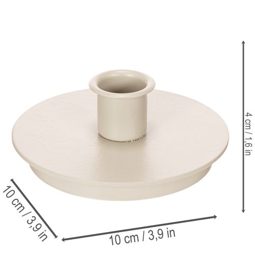 Kerzenhalter rund cremefarben für Stabkerzen Tischdeko 10cm 2St | Floristik24.de
