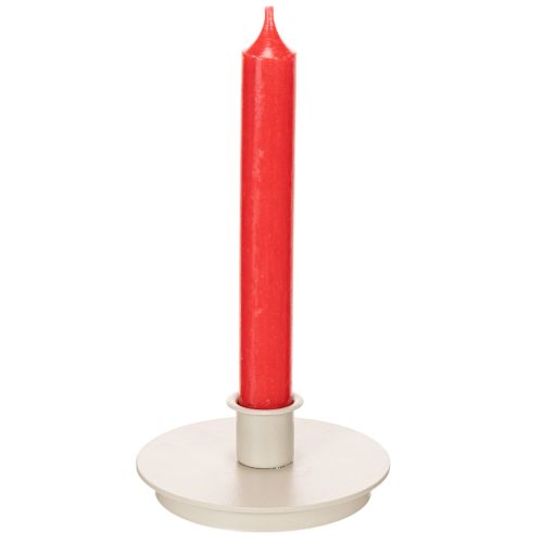 Kerzenhalter rund cremefarben für Stabkerzen Tischdeko 10cm 2St | Floristik24.de