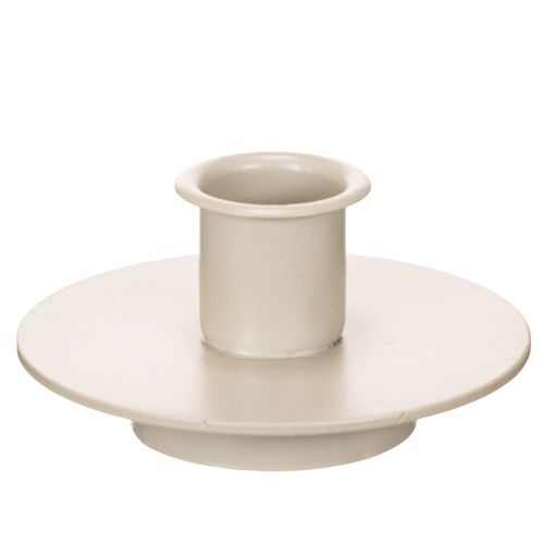 Kerzenhalter aus Metall in Beige matt kleiner Leuchter für Stabkerzen 8cm 3St