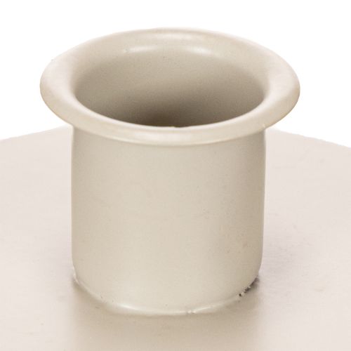 Kerzenhalter aus Metall in Beige matt kleiner Leuchter für Stabkerzen 8cm 3St | Floristik24.de