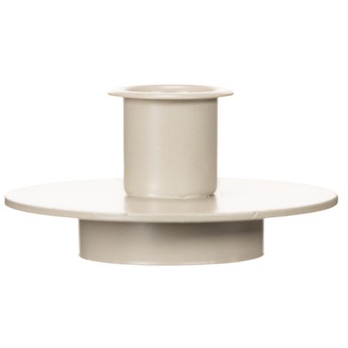 Kerzenhalter aus Metall in Beige matt kleiner Leuchter für Stabkerzen 8cm 3St | Floristik24.de