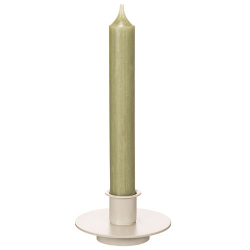 Kerzenhalter aus Metall in Beige matt kleiner Leuchter für Stabkerzen 8cm 3St | Floristik24.de