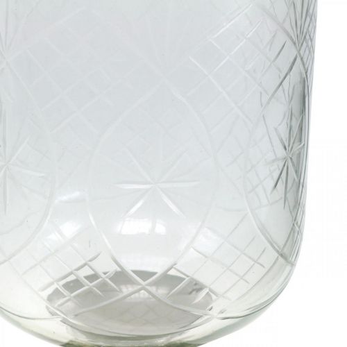 Floristik24 Windlicht Glas Kerzenständer Antik Look Silber Ø11,5cm H42,5cm
