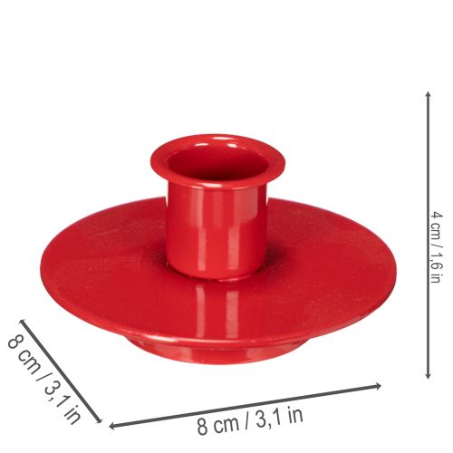 Kerzenhalter klein rot für Stabkerzen 8cm 3St | Floristik24.de
