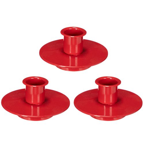 Kerzenhalter klein rot für Stabkerzen 8cm 3St | Floristik24.de