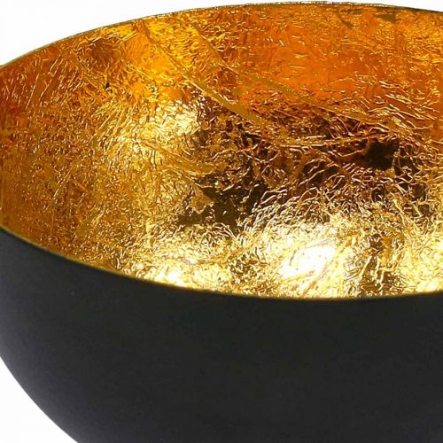 Floristik24 Tischdeko Weihnachten Schälchen Schwarz Gold Ø10cm H5cm