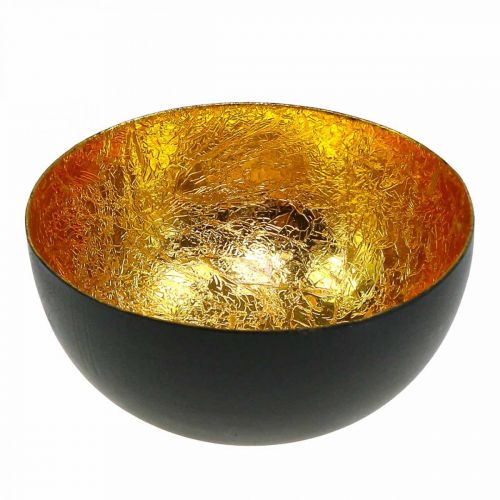 Floristik24 Tischdeko Weihnachten Schälchen Schwarz Gold Ø8cm H4cm