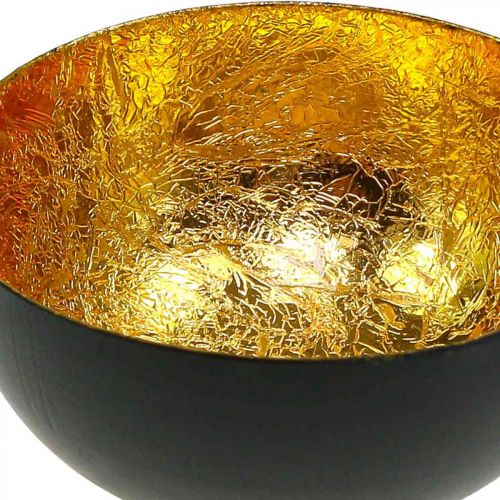 Floristik24 Tischdeko Weihnachten Schälchen Schwarz Gold Ø8cm H4cm
