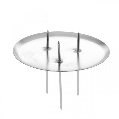 Floristik24 Kerzenhalter für Adventskranz, Weihnachten, Kerzendeko zum Stecken Silbern Ø8cm 4St