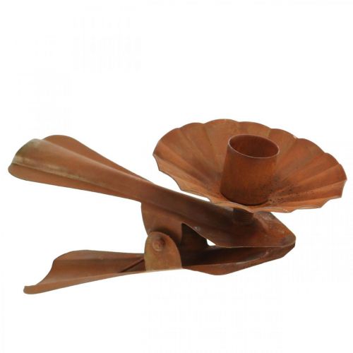 Kerzenhalter zum Klemmen, Advent, Kerzendeko aus Metall Edelrost Ø8,5cm L16cm