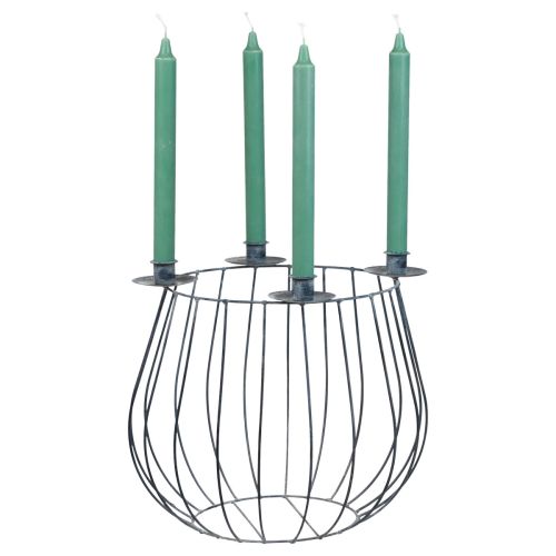 Artikel Kerzenhalter Metall Grau Gitterkorb Ø25/10,5cm 2er-Set