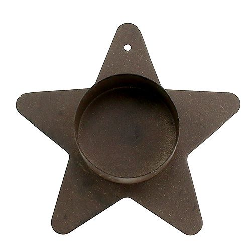 Artikel Kerzenhalter Sternform für Teelichter 10x7cm braun