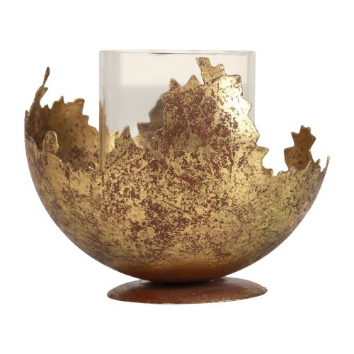 Floristik24 Tischdeko Weihnachten Windlicht Metall Antik 12cm Ø15cm